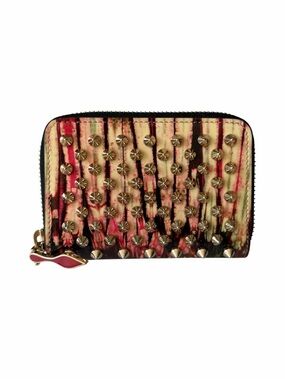 Christian Louboutin Graffiti Patent Spiked Compact Wallet